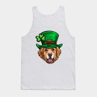 St Patricks Day Golden Retriever Tank Top